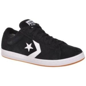 CONVERSE PRO LS OX SHOES Black Suede/ White